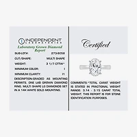 (I / I1) Womens 3 1/7 Ct. T.W. Lab Grown White Diamond 14K Gold Oval Halo Engagement Ring