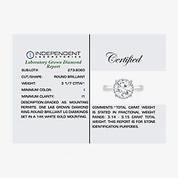 (I / I1) Womens 3 1/7 Ct. T.W. Lab Grown White Diamond 14K Gold Round Halo Engagement Ring