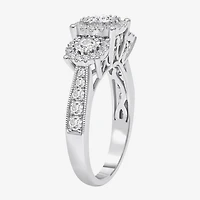 (I / SI2) Love Lives Forever Womens 1 CT. T.W. Lab Grown White Diamond 10K or 14K Gold Round 3-Stone Engagement Ring