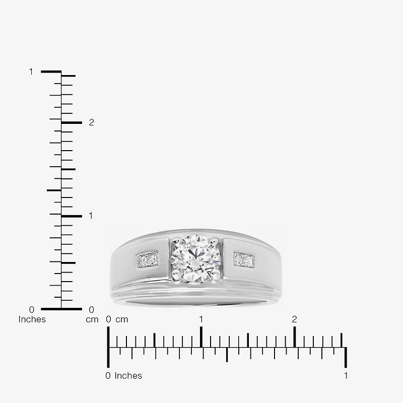 Mens Sterling Silver Cubic Zirconia Ring