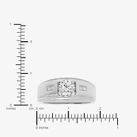 Mens Sterling Silver Cubic Zirconia Ring
