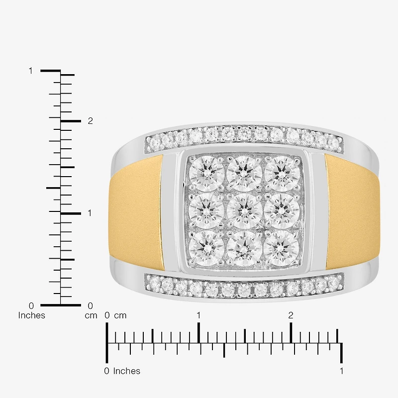 Mens 14K Gold Over Silver Cubic Zirconia Ring