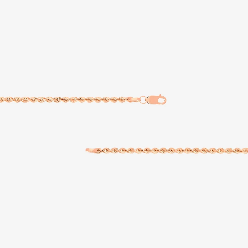 14K Rose Gold 20 - 30 Inch Hollow Rope Chain Necklace