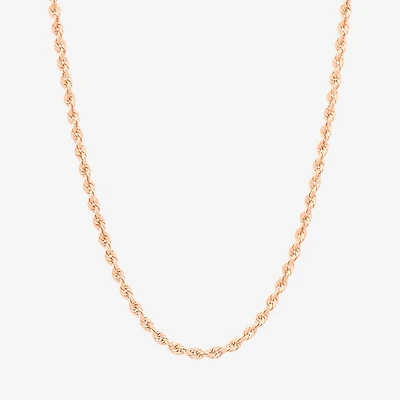 14K Rose Gold 20 - 30 Inch Hollow Rope Chain Necklace