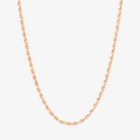 14K Rose Gold 20 - 30 Inch Hollow Rope Chain Necklace