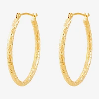 14K Gold 25mm Oval Hoop Earrings