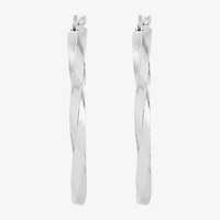 Womens 14K Gold 30mm Round Hoop Earrings
