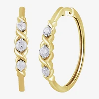 Womens 1/2 CT. T.W. Lab Grown White Diamond 14K Gold Over Silver Sterling Silver 23mm Hoop Earrings