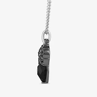 Enchanted Disney Fine Jewelry Womens 1/6 CT. T.W. Natural Black Diamond Sterling Silver Pear 18 Inch Pendant Necklace