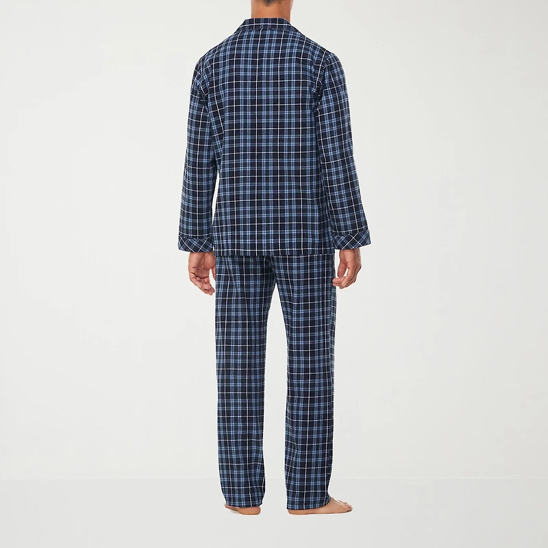 Residence Mens Flannel Long Sleeve 2-pc. Big and Tall Pajama Set