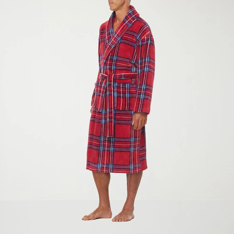 Residence Mens Big and Tall Fleece Long Sleeve Length Robe