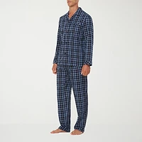 Residence Mens Flannel Long Sleeve 2-pc. Pajama Set