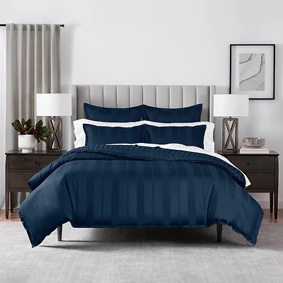 Fieldcrest Heritage Classic Stripe 3pc.  400tc Cotton Duvet Cover Set