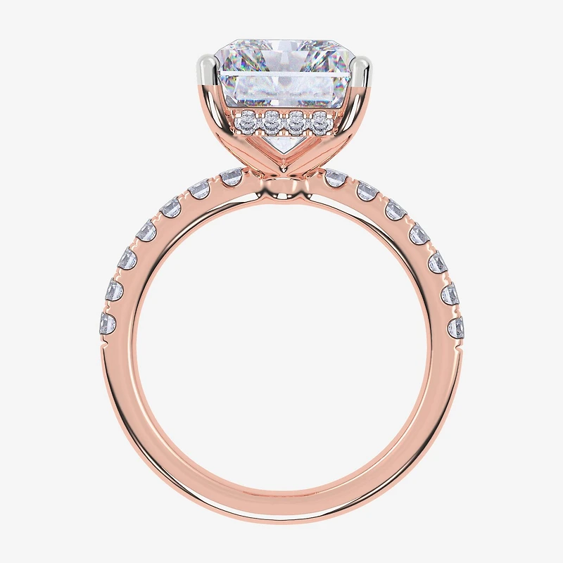(F-G /Vs2-Si1) Womens 4 1/2 CT. T.W. Lab Grown White Diamond 14K Gold Rectangular Side Stone Engagement Ring