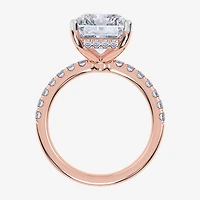 (F-G /Vs2-Si1) Womens 4 1/2 CT. T.W. Lab Grown White Diamond 14K Gold Rectangular Side Stone Engagement Ring