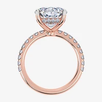 (F-G /Vs2-Si1) Womens 4 1/2 CT. T.W. Lab Grown White Diamond 14K Gold Cushion Side Stone Engagement Ring
