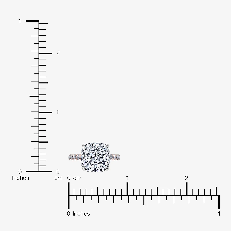 (F-G /Vs2-Si1) Womens 4 1/2 CT. T.W. Lab Grown White Diamond 14K Gold Cushion Side Stone Engagement Ring