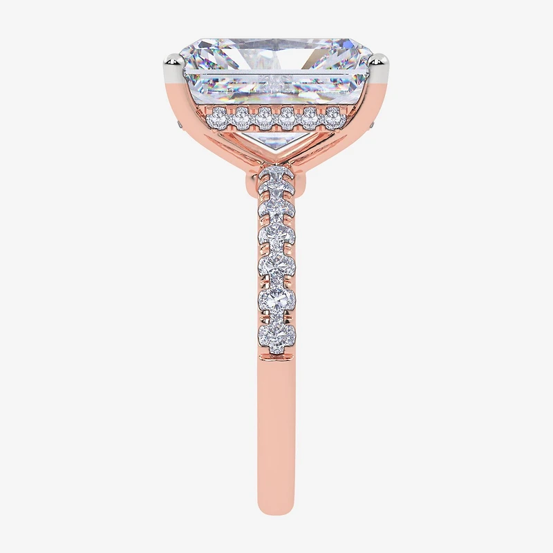 (F-G /Vs2-Si1) Womens 2 1/4 CT. T.W. Lab Grown White Diamond 14K Gold Rectangular Side Stone Engagement Ring