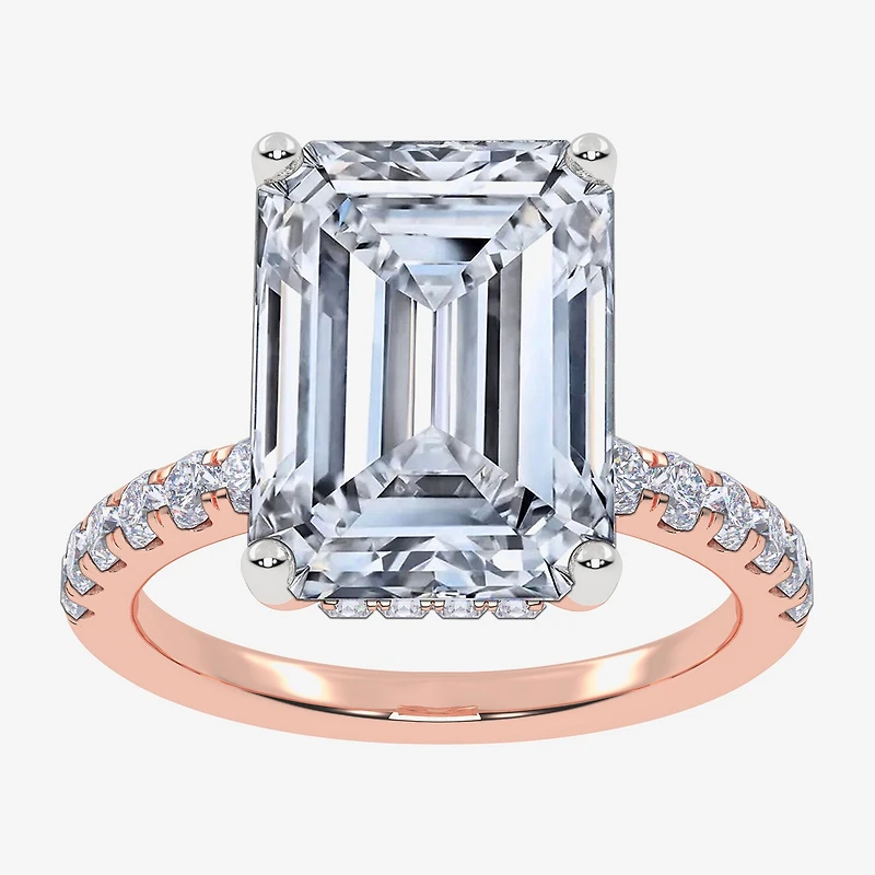 (F-G /Vs2-Si1) Womens 10 1/2 Ct. T.W. Lab Grown White Diamond 14K Gold Side Stone Engagement Ring