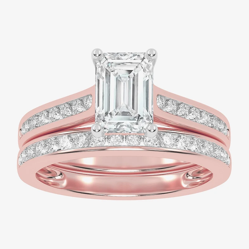 (F-G /Vs2-Si1) Womens 2 1/2 CT. T.W. Lab Grown White Diamond 10K Gold Side Stone Bridal Set