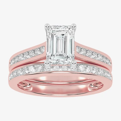 F-G /Vs2-Si1) Womens 2 1/2 CT. T.W. Lab Grown White Diamond 10K Gold Side Stone Bridal Set