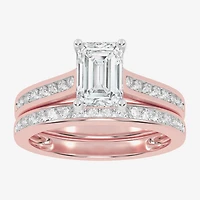 (F-G /Vs2-Si1) Womens 2 1/2 CT. T.W. Lab Grown White Diamond 10K Gold Side Stone Bridal Set