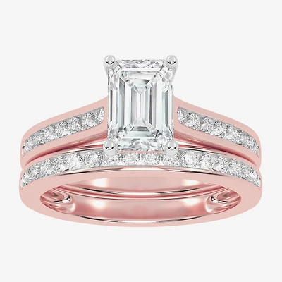 (F-G /Vs2-Si1) Womens 5 1/2 CT. T.W. Lab Grown White Diamond 10K Gold Side Stone Bridal Set