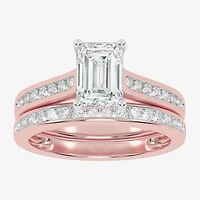 (F-G /Vs2-Si1) Womens 5 1/2 CT. T.W. Lab Grown White Diamond 10K Gold Side Stone Bridal Set