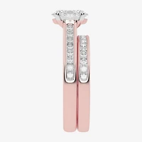 (F-G /Vs2-Si1) Womens 3 1/2 CT. T.W Lab Grown White Diamond 10K Gold Oval Side Stone Bridal Set