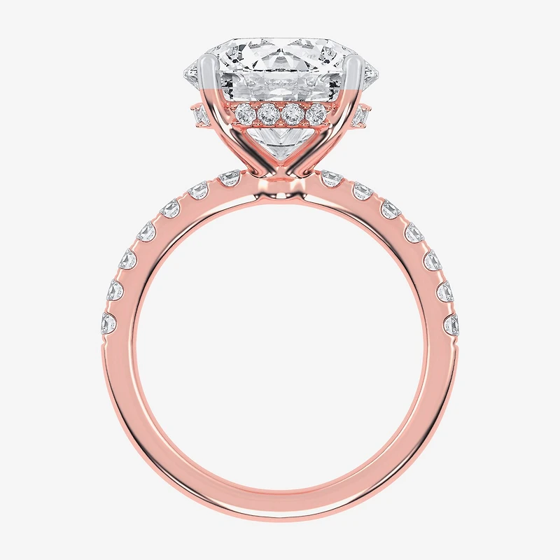 F-G /Vs2-Si1) Womens 1/2 Ct. T.W. Lab Grown White Diamond 14K Gold Round Side Stone Engagement Ring