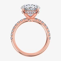 (F-G /Vs2-Si1) Womens 10 1/2 Ct. T.W. Lab Grown White Diamond 14K Gold Oval Side Stone Engagement Ring