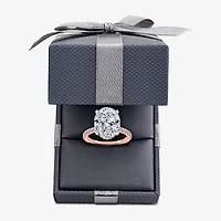 (F-G /Vs2-Si1) Womens 10 1/2 Ct. T.W. Lab Grown White Diamond 14K Gold Oval Side Stone Engagement Ring