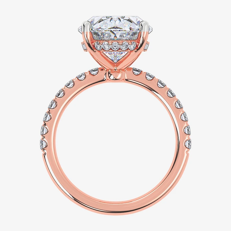 (F-G /Vs2-Si1) Womens 8 1/2 Ct. T.W. Lab Grown White Diamond 14K Gold Oval Side Stone Engagement Ring
