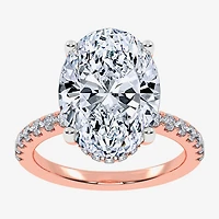 (F-G /Vs2-Si1) Womens 8 1/2 Ct. T.W. Lab Grown White Diamond 14K Gold Oval Side Stone Engagement Ring