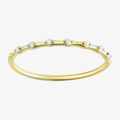 Gold Addiction Womens White Cubic Zirconia 10K Gold Stackable Ring