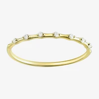 Gold Addiction Womens White Cubic Zirconia 10K Gold Stackable Ring