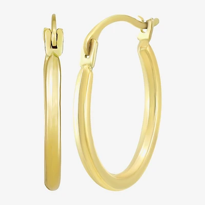 Womens 10K Gold 15mm Round Hoop Earrings