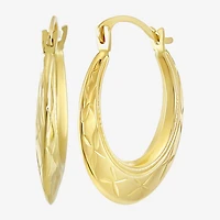 Womens 14K Gold 20mm Round Hoop Earrings
