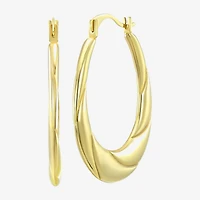 Womens 14K Gold 19mm Oval Hoop Earrings