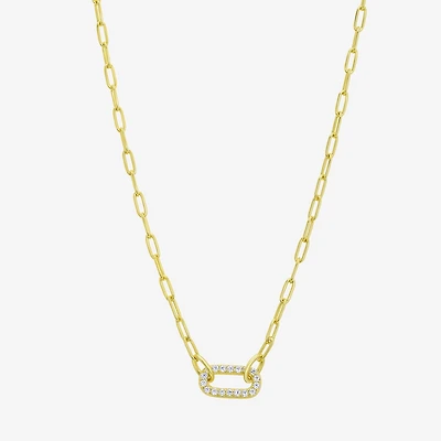Silver Addiction Womens 14K Gold Over Silver 18 Inch Link Chain Necklace