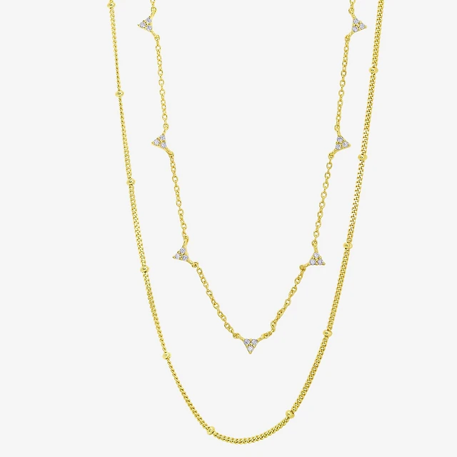 Silver Addiction Womens 14K Gold Over Silver 18 Inch Link Chain Necklace