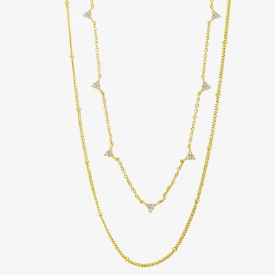 Silver Addiction Womens 14K Gold Over Silver 18 Inch Link Chain Necklace