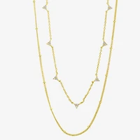 Silver Addiction Womens 14K Gold Over Silver 18 Inch Link Chain Necklace