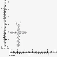 Cross (F/Si2) Womens 2 CT. T.W. Lab Grown White Diamond Sterling Silver Cross 18 Inch Pendant Necklace