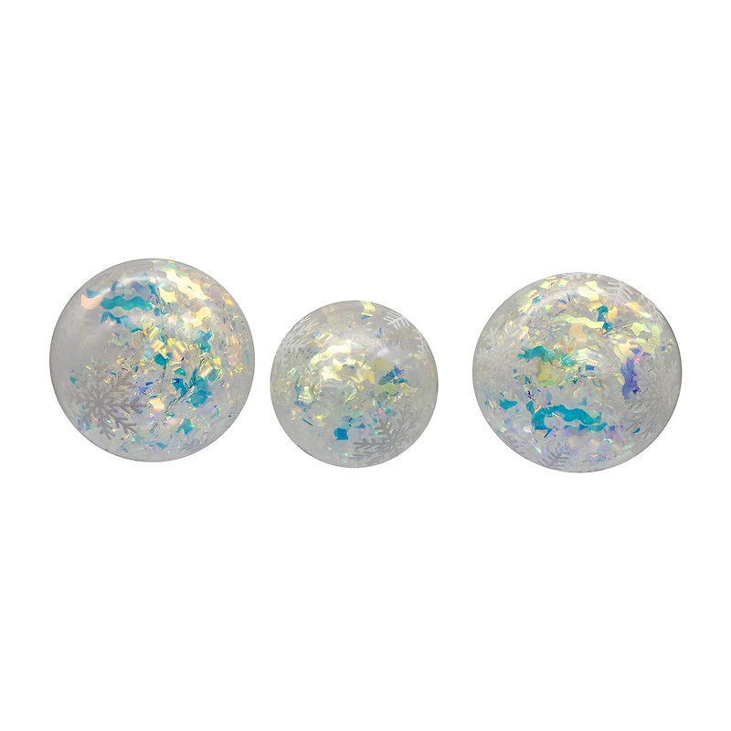Kurt Adler 90mm Glass Iridescent Snowflake Ball Finial And Onion 3-pc. Christmas Ornament
