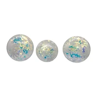 Kurt Adler 90mm Glass Iridescent Snowflake Ball Finial And Onion 3-pc. Christmas Ornament