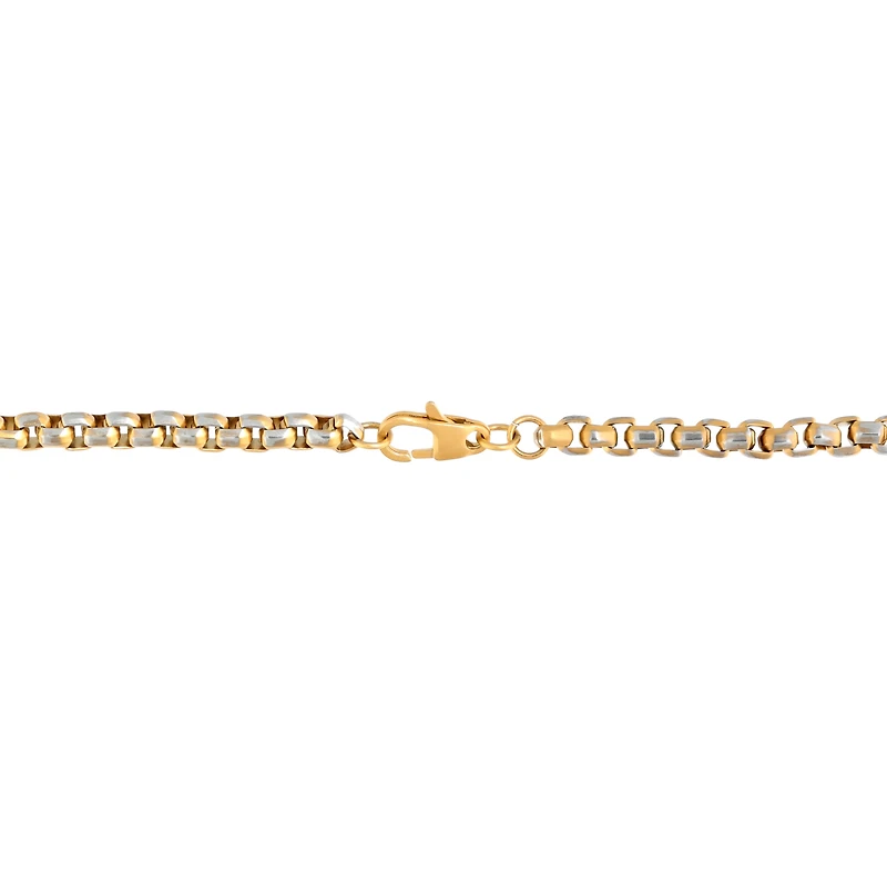 Mens Stainless Steel 8 1/2 Inch Solid Box Chain Bracelet