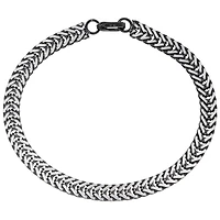 Mens Stainless Steel 8 1/2 Inch Solid Herringbone Chain Bracelet
