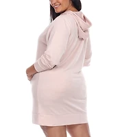 White Mark Womens-Plus Long Sleeve Sweatshirt Dress