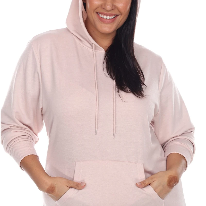 White Mark Womens-Plus Long Sleeve Sweatshirt Dress